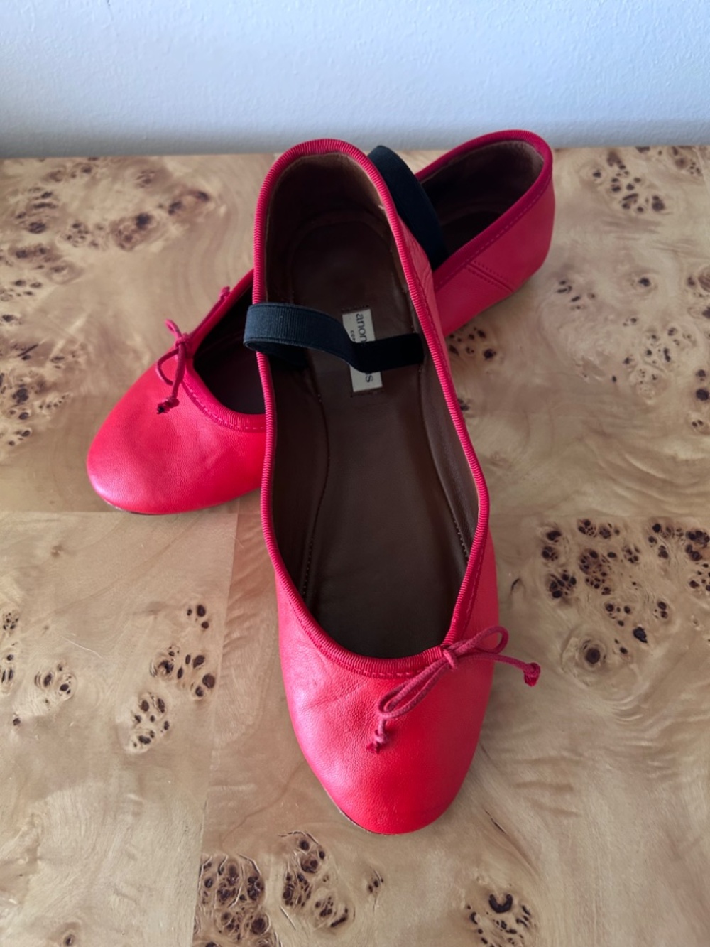 !!! $295 Anonymous Copenhagen Rhina Red Black Mary Jane Ballet Flats 37